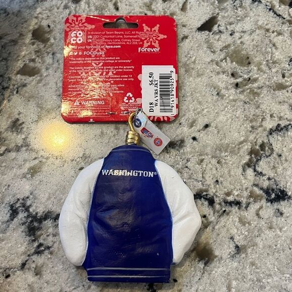 UW University of Washington 3 Football Christmas Ornaments Jackets & Locker - Picture 6 of 7